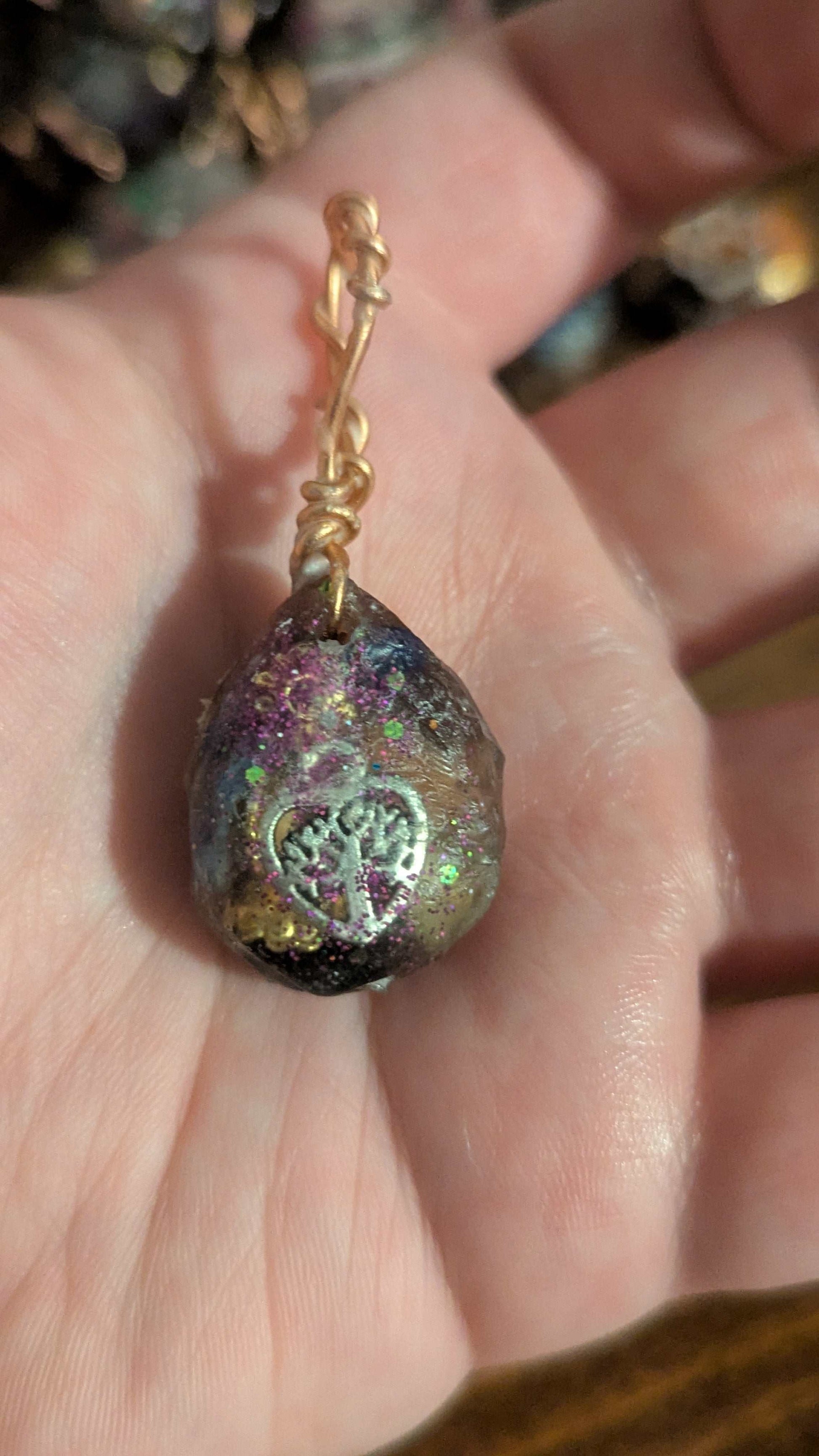 Lapis and Goldstone Orgonite, Tree of Life in a Heart | Crystal Arborist