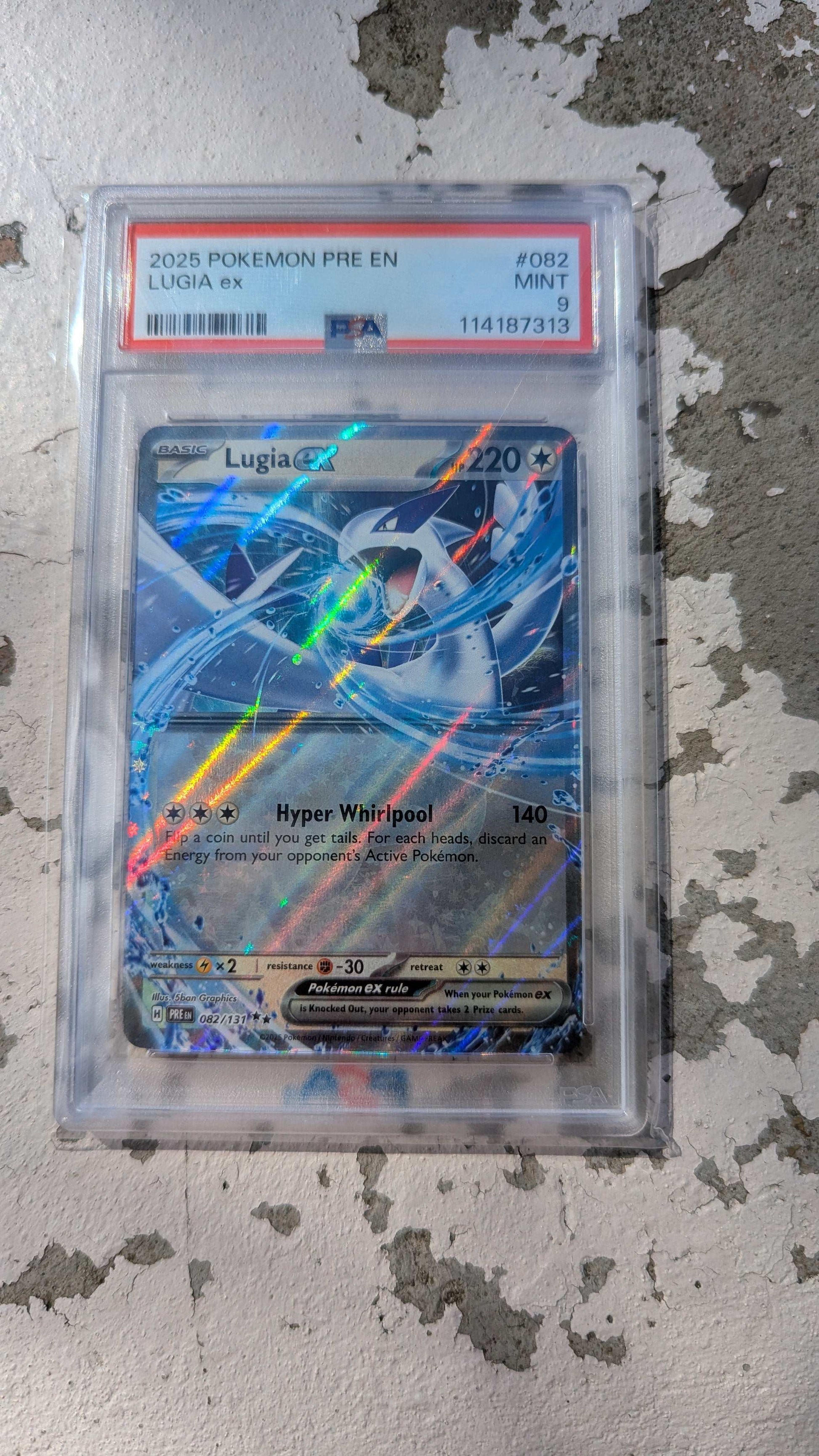 2025 Pokemon SV Prismatic Evolutions PRE EN Lugia ex #082/131 PSA 9 | Crystal Arborist