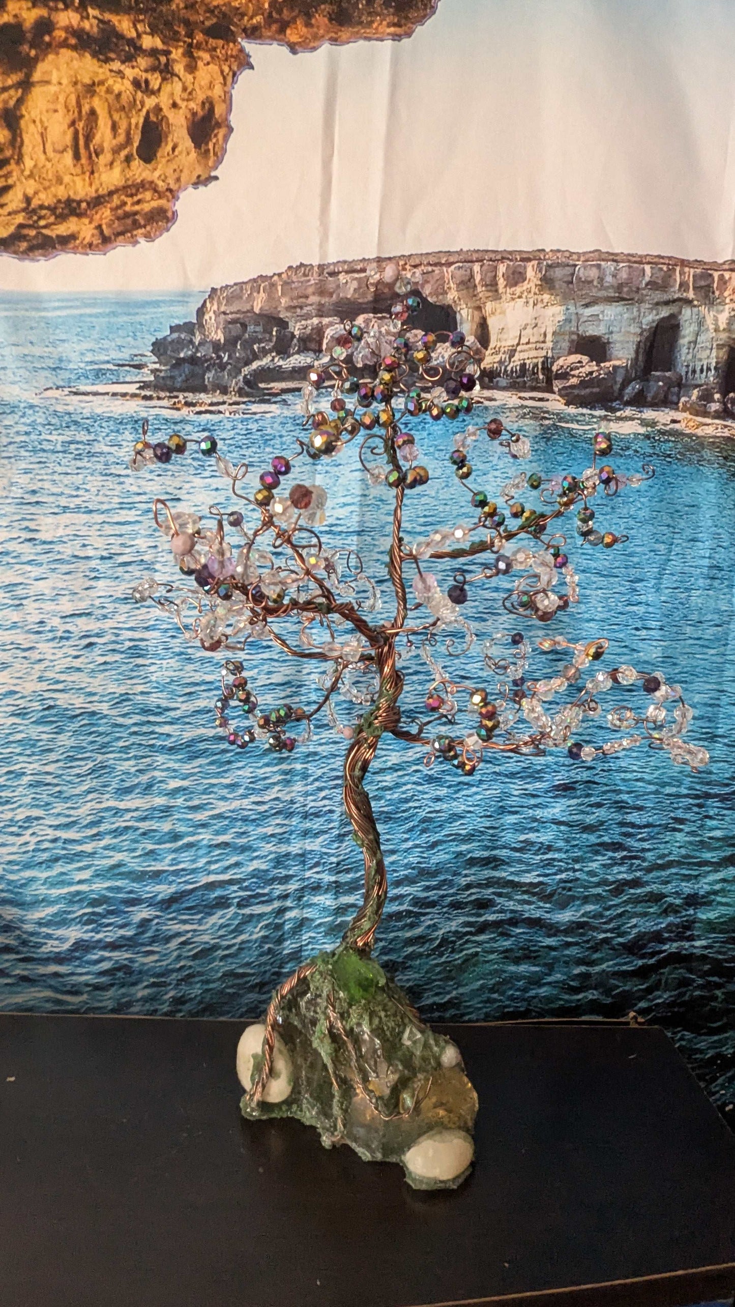 Glass Wirewrapped Tree, Handmade | Crystal Arborist