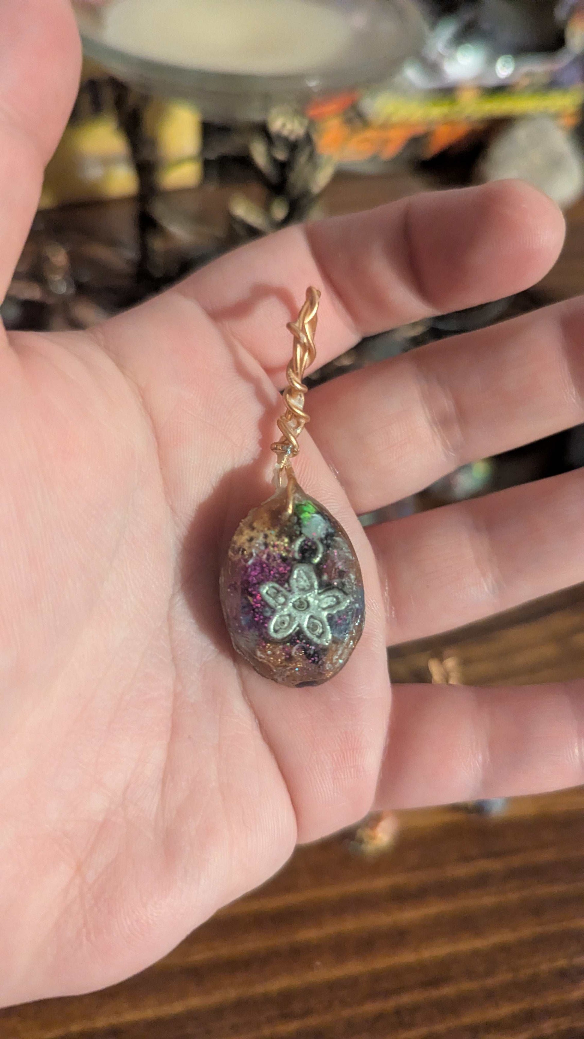 Lapis Lazuli and Goldstone Orgonite Pendant | Crystal Arborist