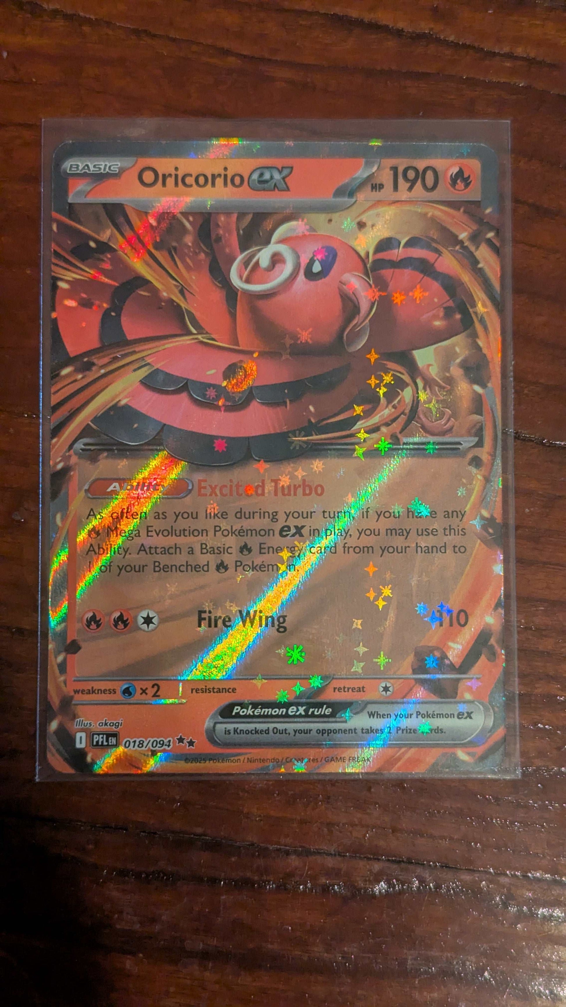 Oricorio ex 018/094, Pokemon Trading Card, Near Mint, Holographic, 2025 | Crystal Arborist