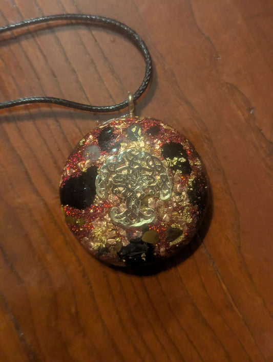 Tiger's Eye Orgonite Pendant: Red Amulet  for Protection | Crystal Arborist