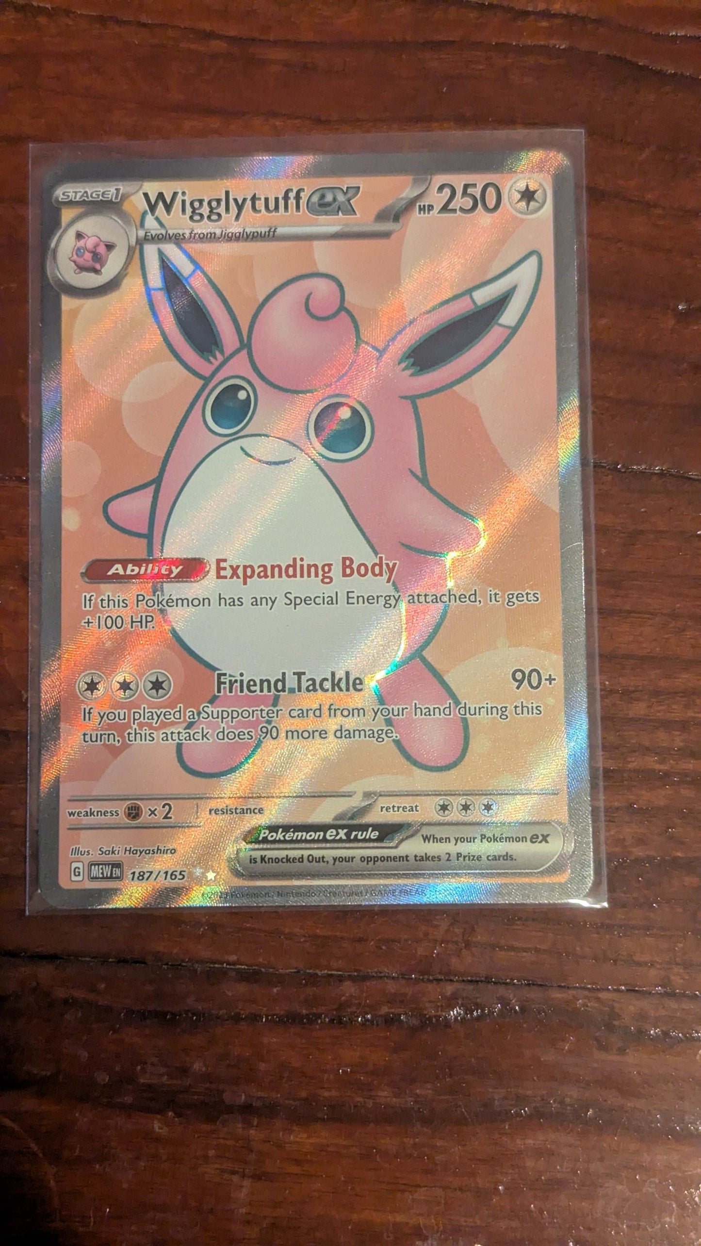 Wigglytuff ex, 187/165, Pokemon Card, Holo, 2023, Near Mint | Crystal Arborist