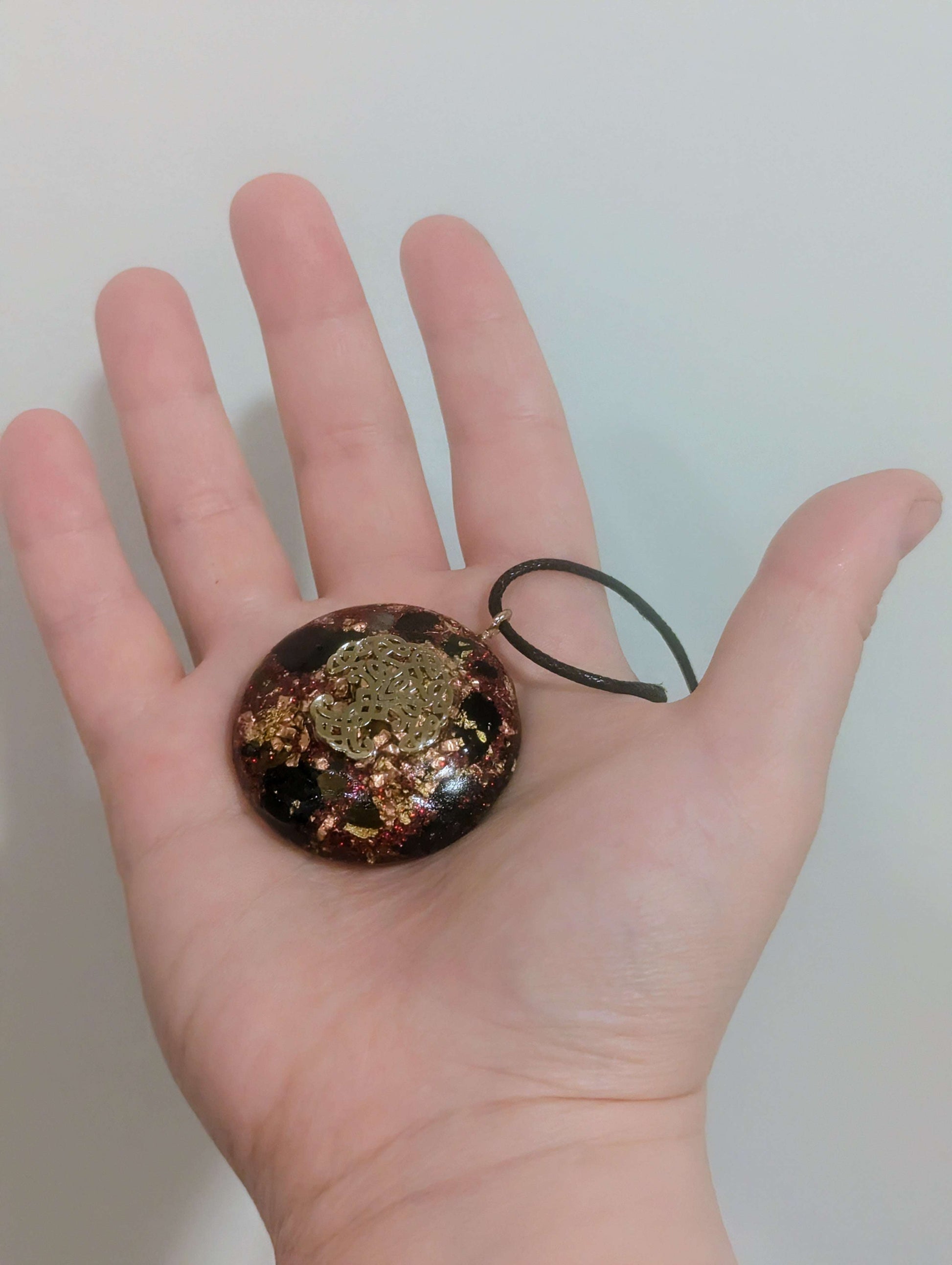 Tiger's Eye Orgonite Pendant: Red Amulet  for Protection | Crystal Arborist