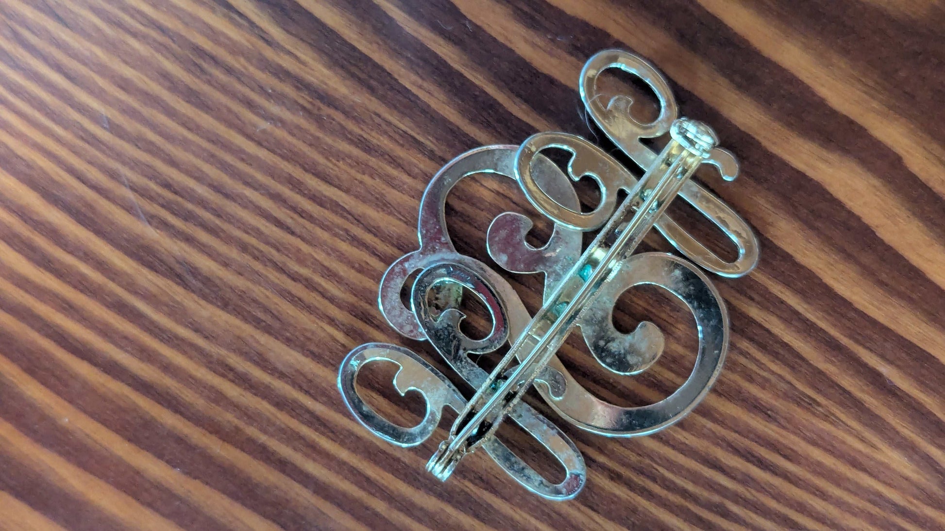 Silver Letters Vintage Pin | Crystal Arborist