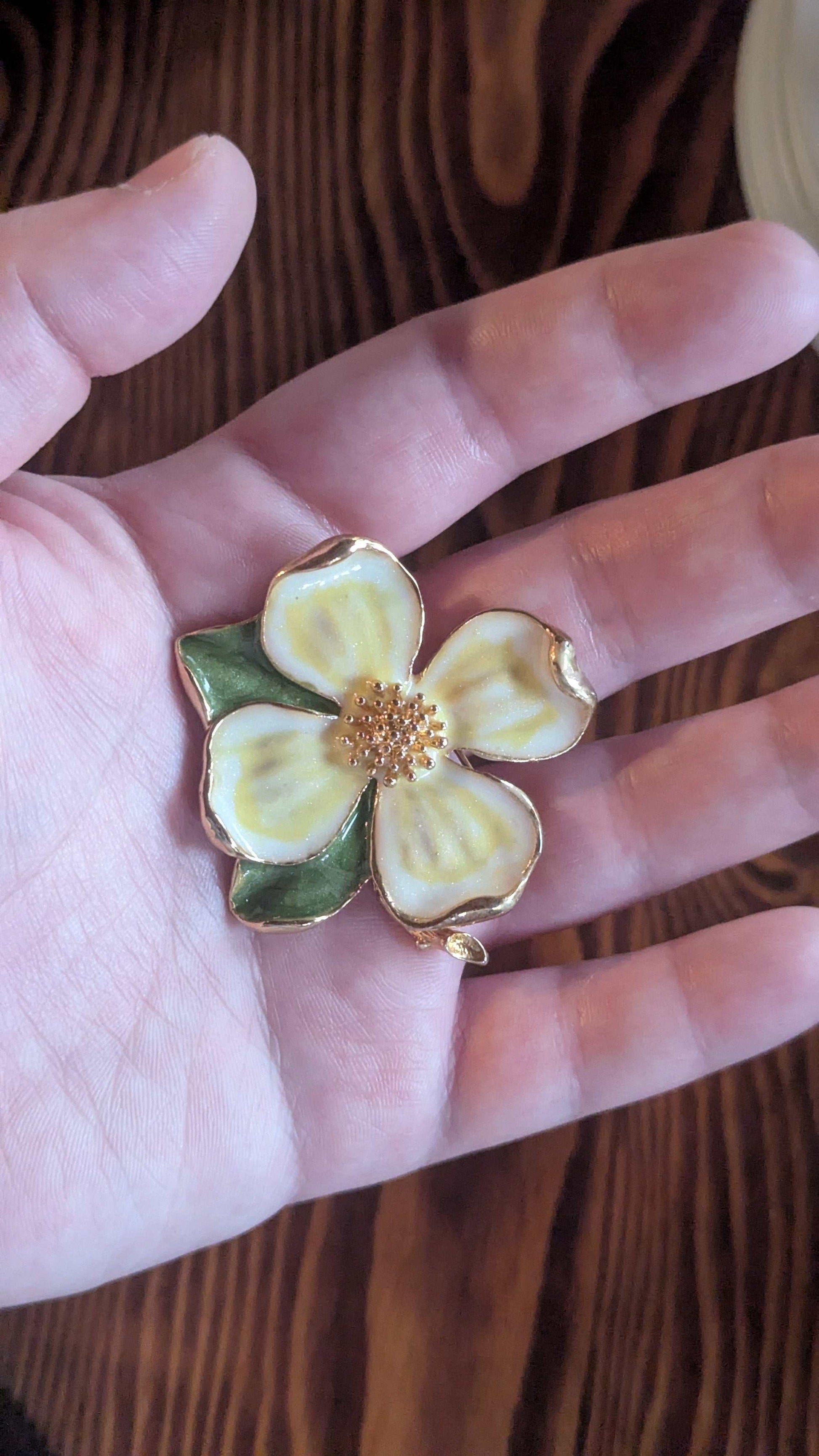Vintage Yellow Flower Pin | Crystal Arborist