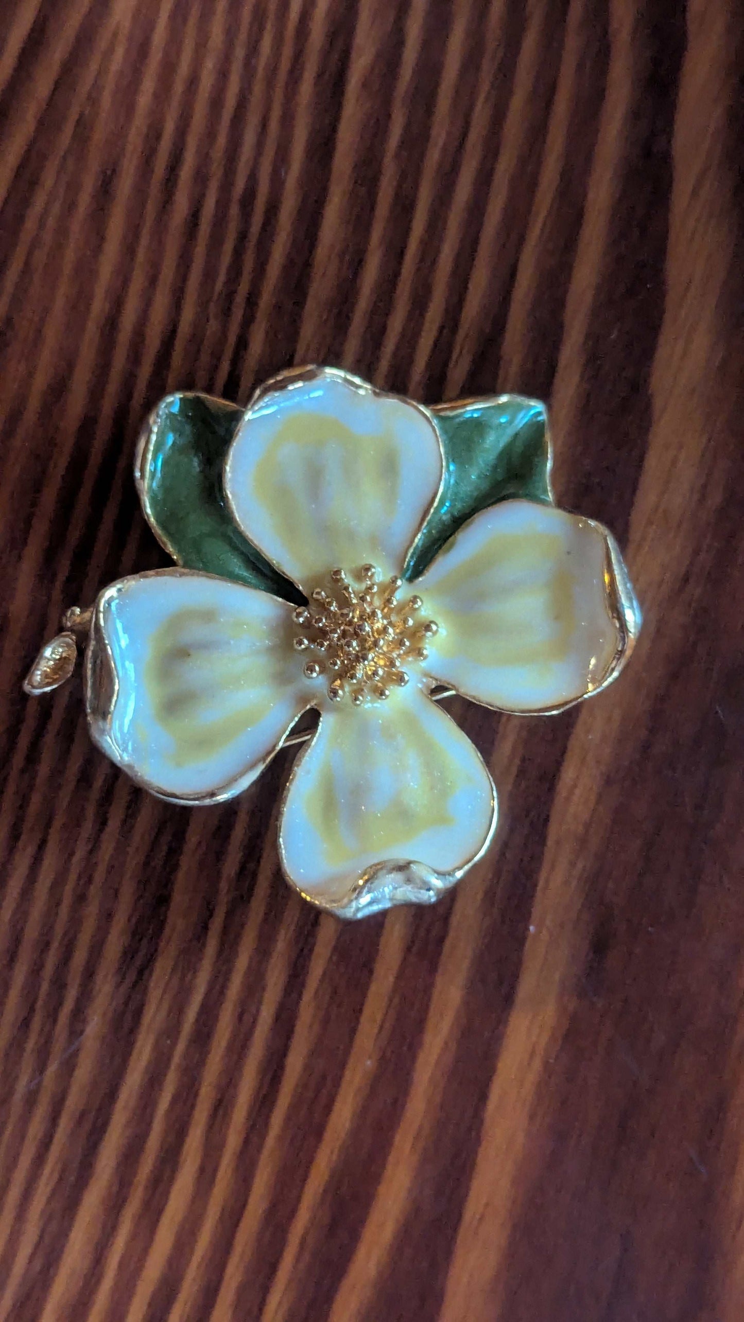Vintage Yellow Flower Pin | Crystal Arborist