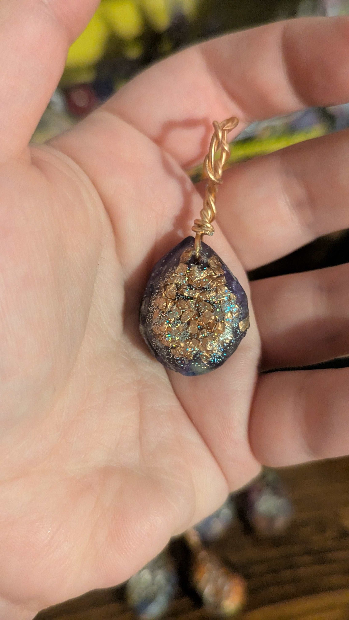 Lapis and Goldstone Orgonite, Bow | Crystal Arborist