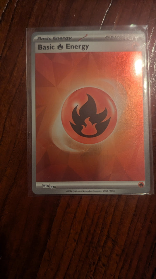Pokemon Basic Fire Energy Card, Holographic, #010 | Crystal Arborist