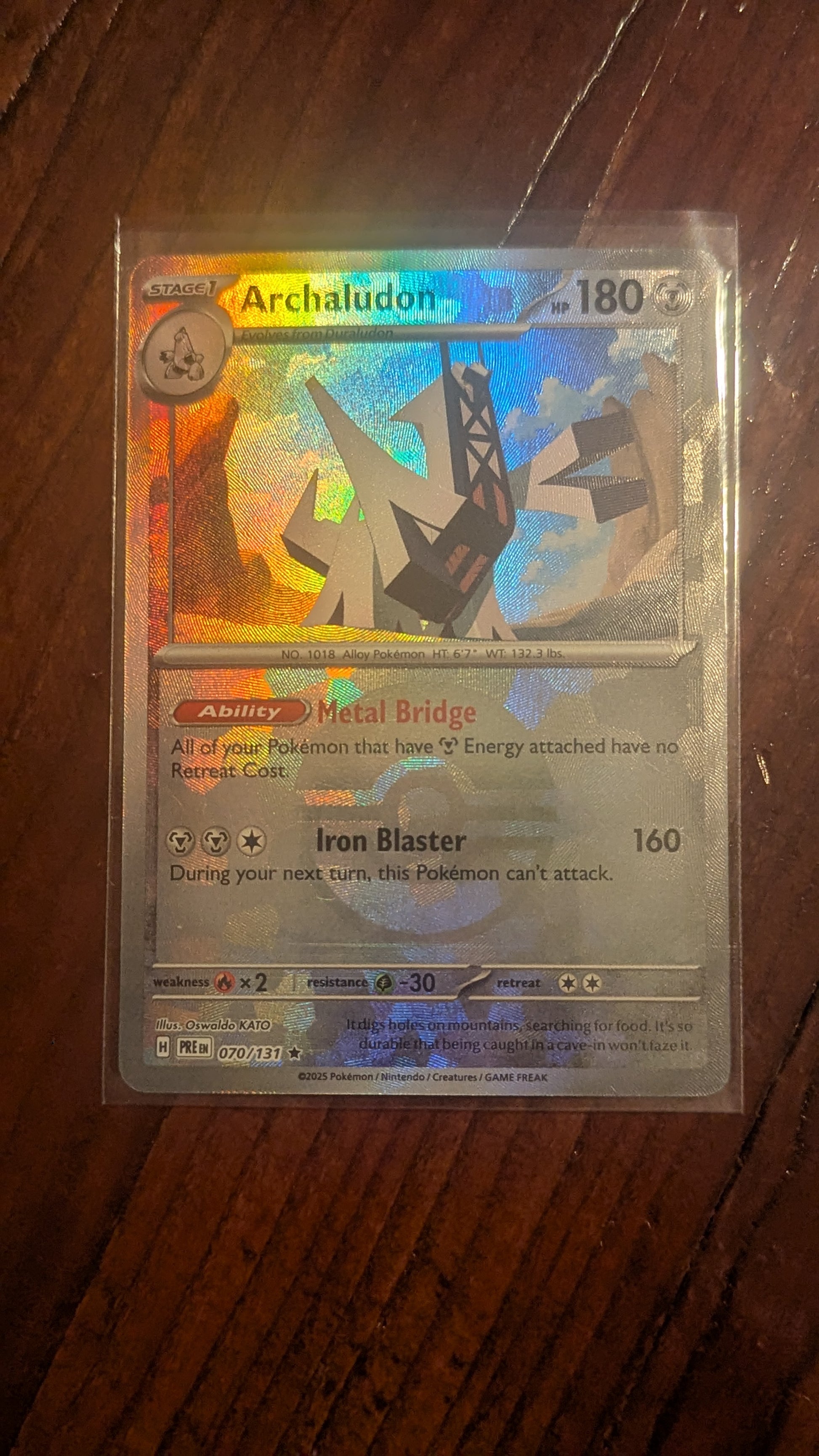 Archaludon, # 070/131, Pokeball, Near Mint, Pokemon Card, 2025 | Crystal Arborist