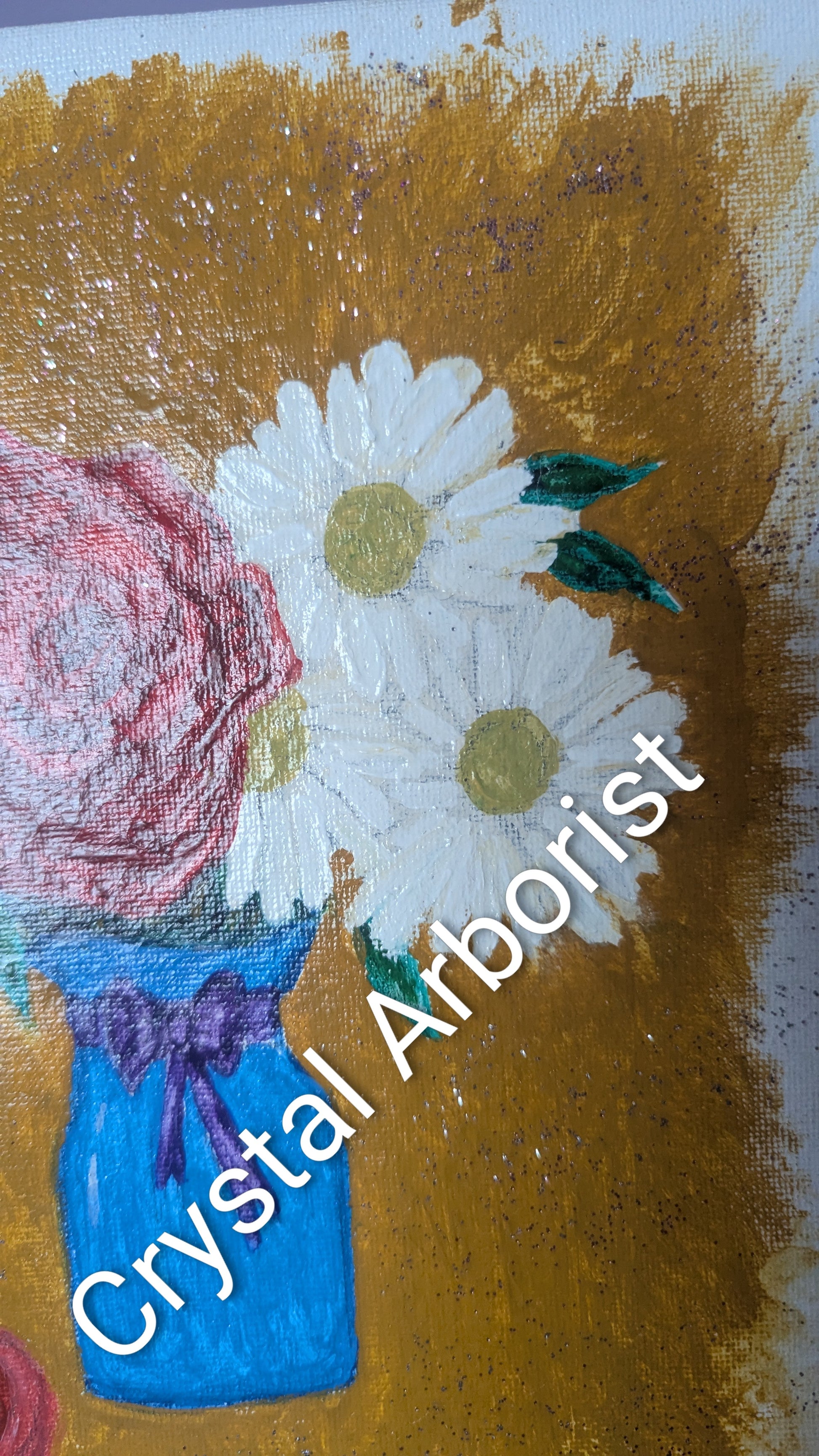 Be Mine Flower Painting on Canvas, Valentine's Day, Art, Acrylic | Crystal Arborist