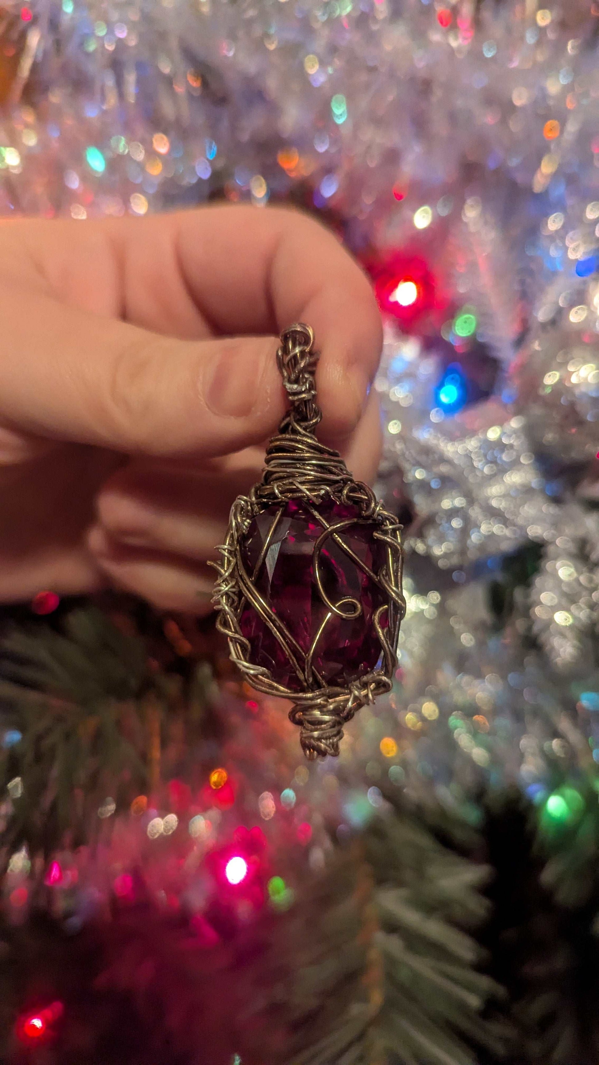 Certified Natural Ruby Handmade Wire Pendant | Crystal Arborist