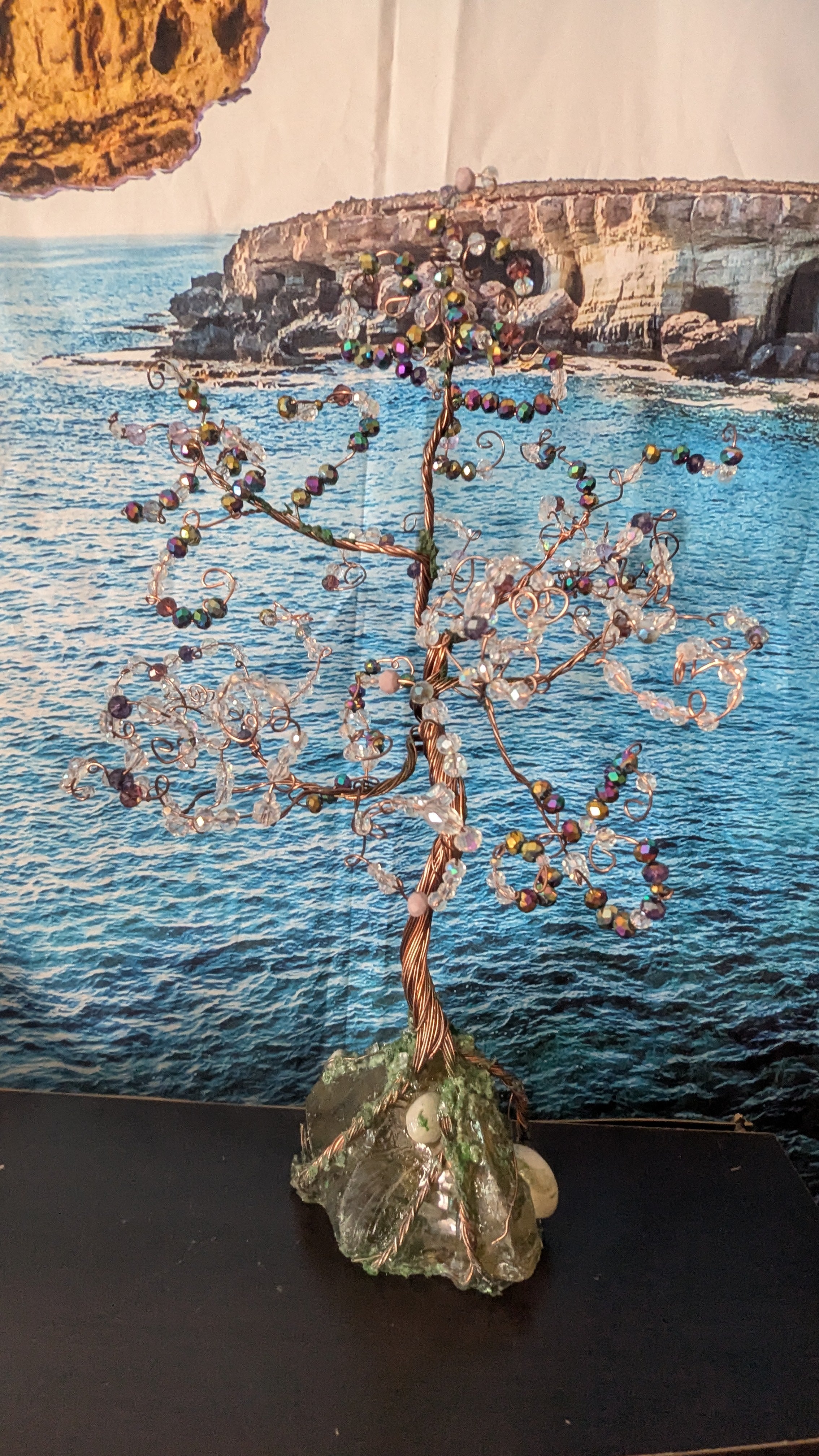 Glass Wirewrapped Tree, Handmade - Crystal Arborist