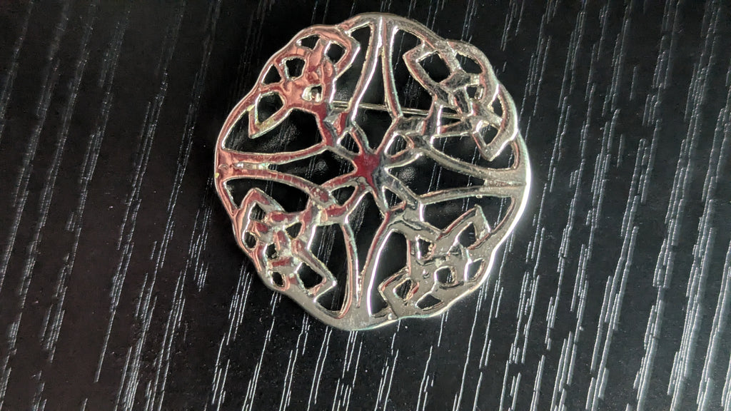 Silver Vintage Pin, Brooch, Celtic