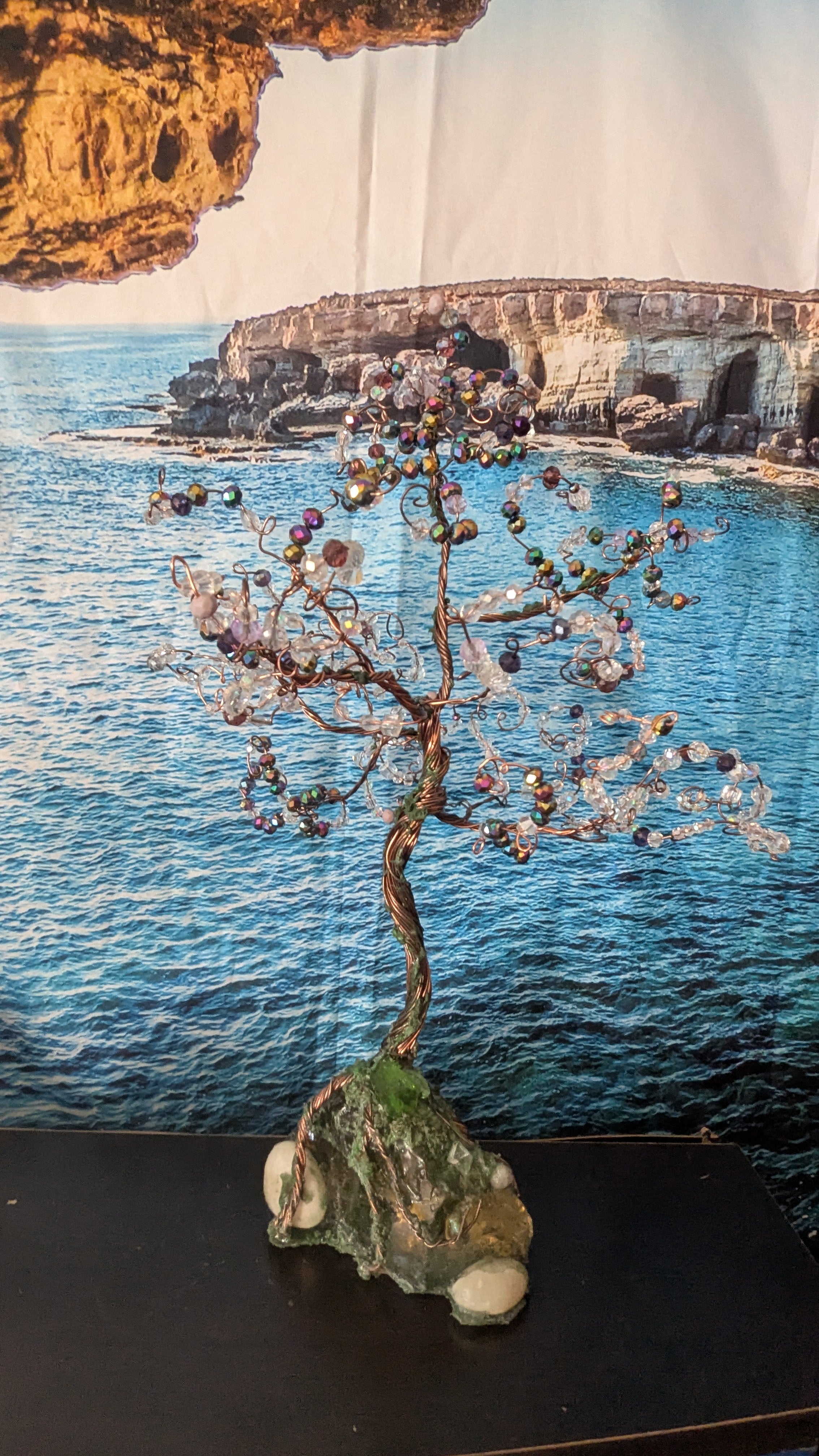 Glass Wirewrapped Tree, Handmade - Crystal Arborist