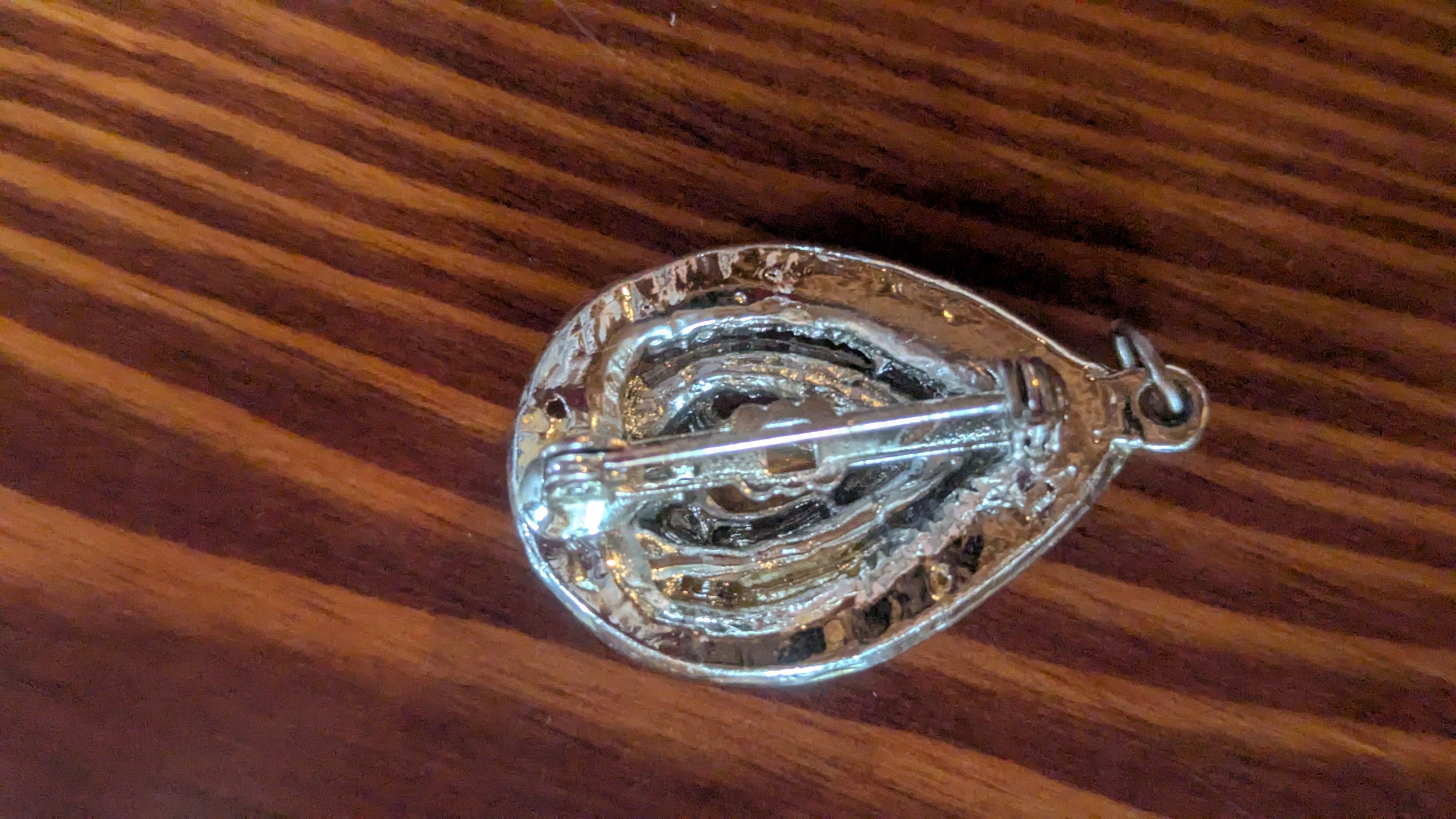 Rhinestone Vintage Pin & Pendant, Teardrop Shape