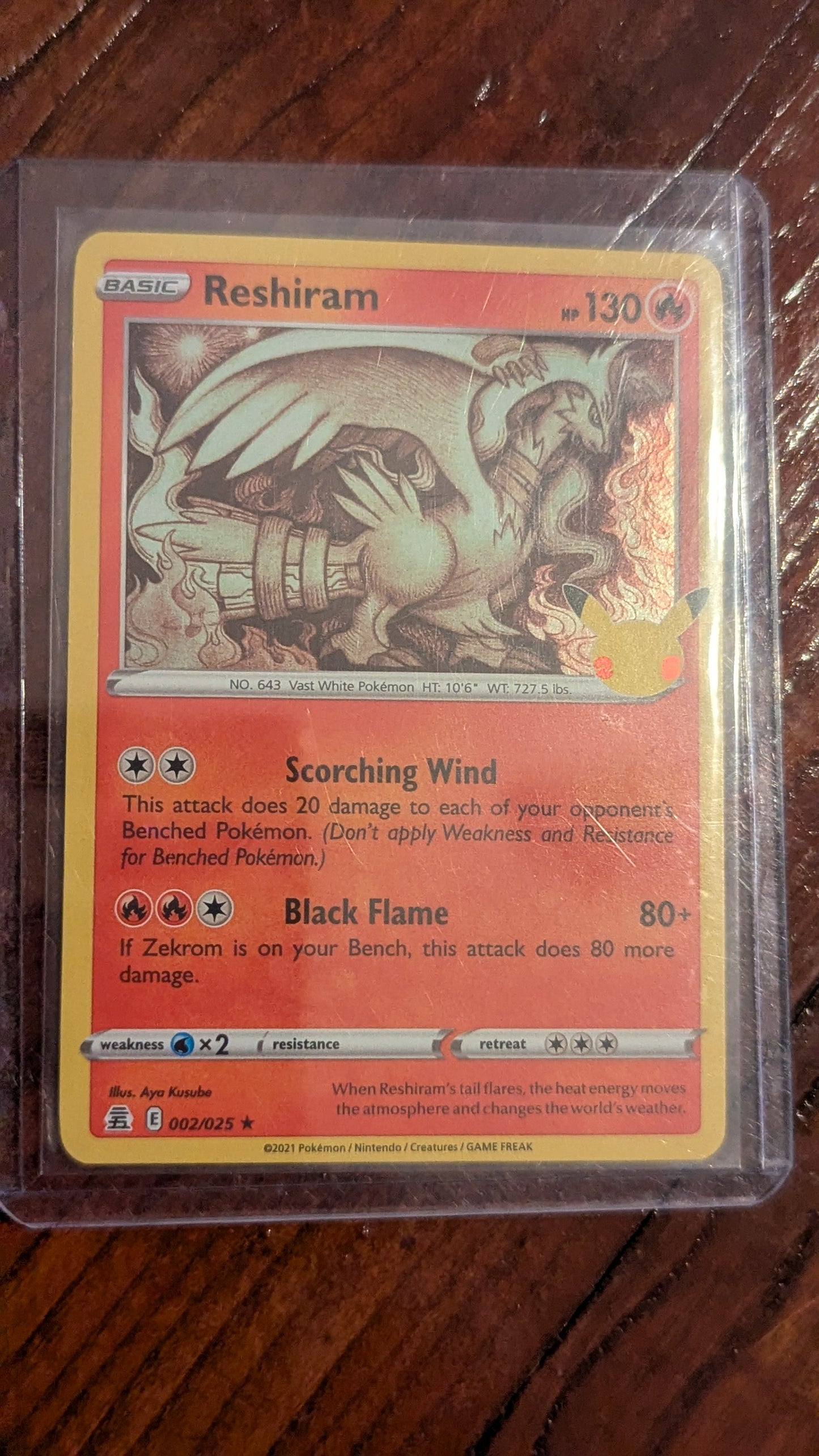 Reshiram, 002/025, Pokemon Celebrations, 2021, Near Mint, Holographic Pokemon Card | Crystal Arborist