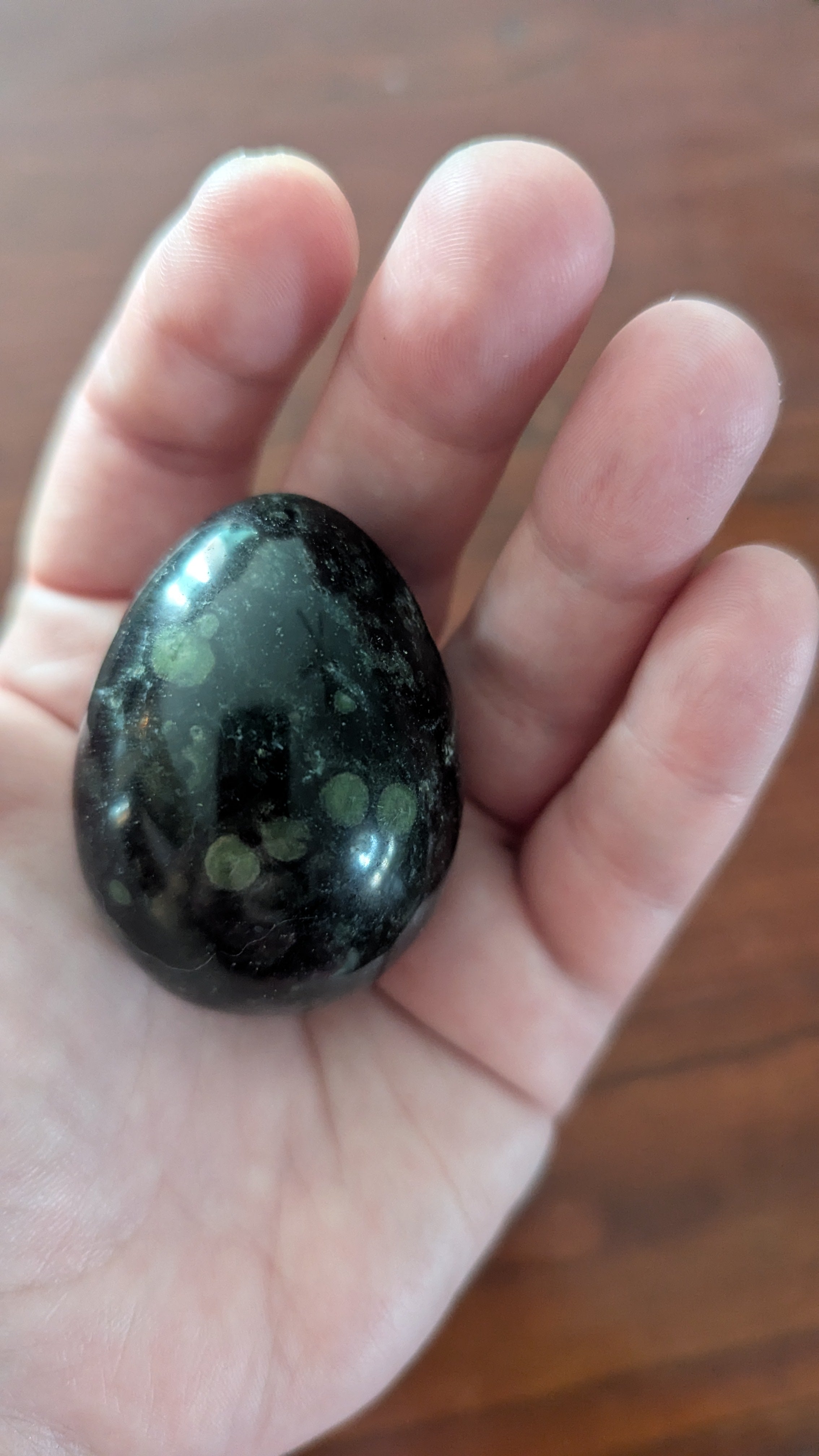Natural EYE GREEN KAMBABA JASPER STROMATOLITE Crystal Sphere Egg Stone